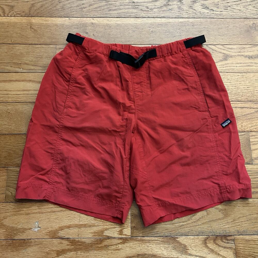 Patagonia Gi III Belted Lined Red Athletic Performance Shorts 9” Small